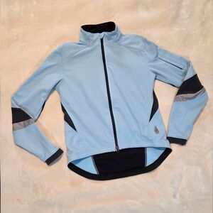 Novara Light Blue Cycling Jacket Zip Front Back Pocket Size Small
